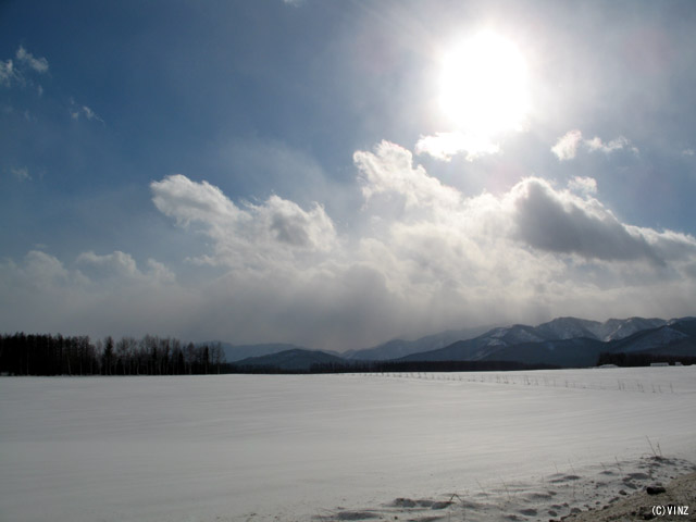 雪景色 北海道 冬 十勝平野 十勝平原
